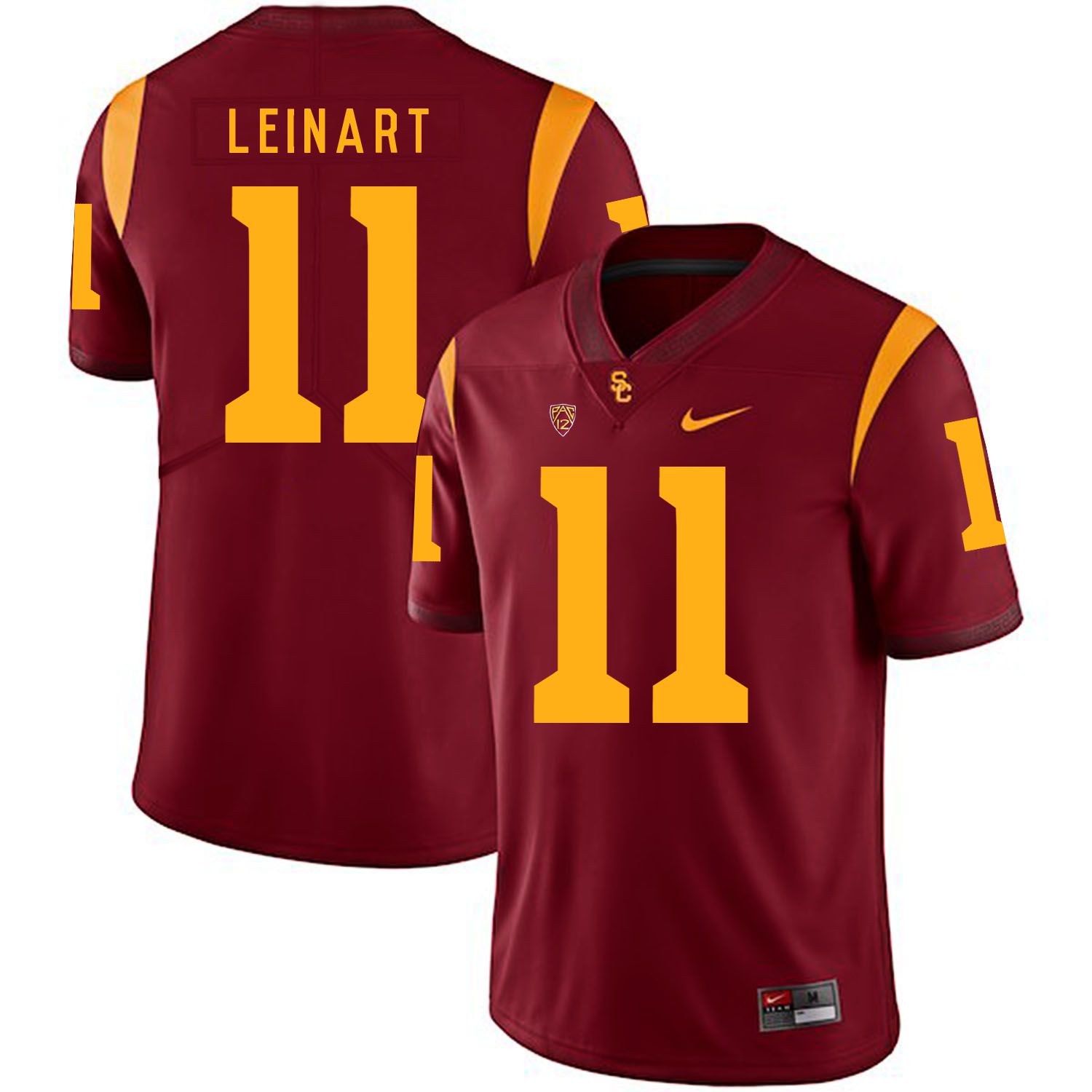Men USC Trojans #11 Leinart Red Customized NCAA Jerseys
